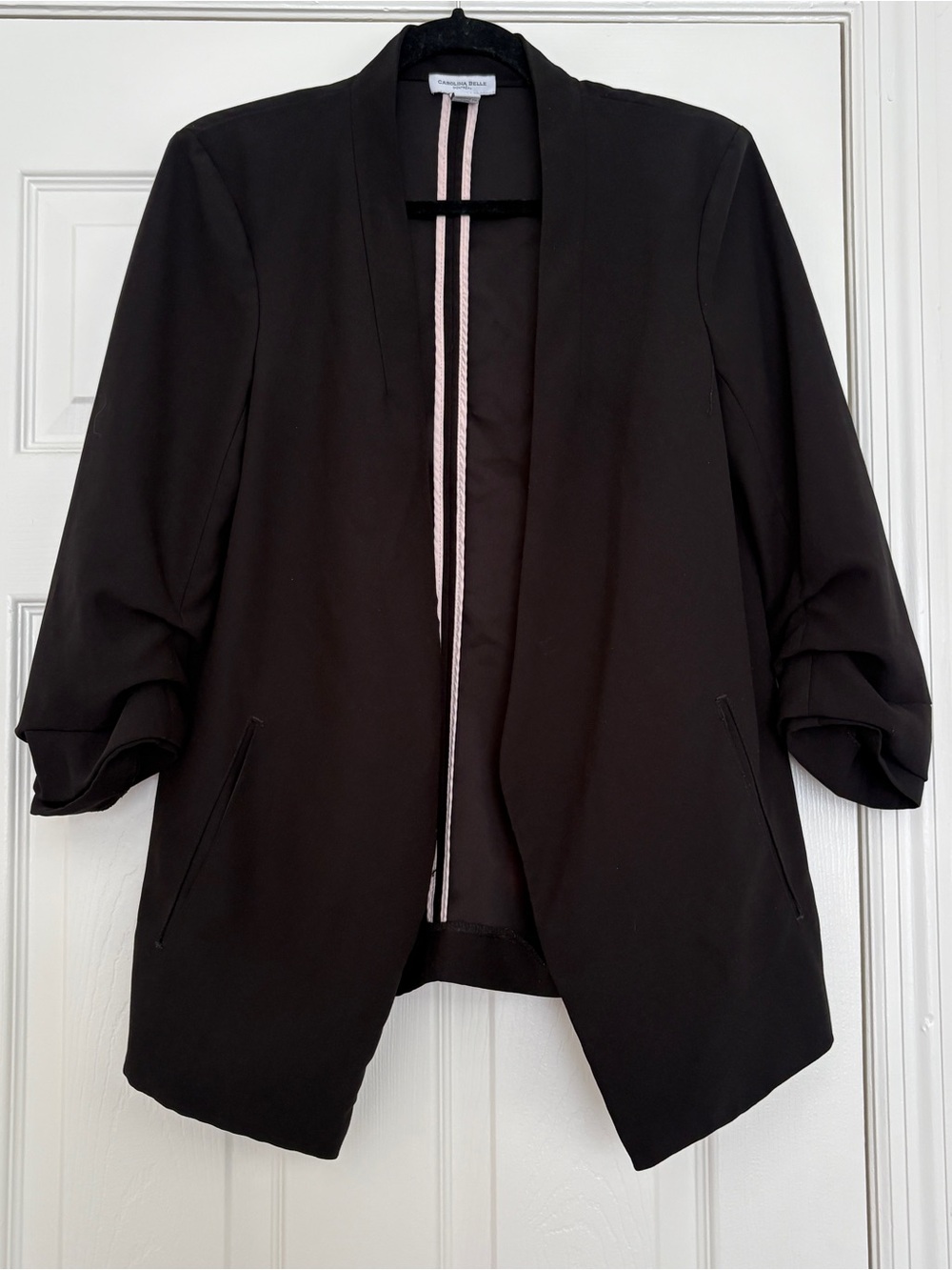 Carolina Belle Black Open-Front Blazer Jacket Size M